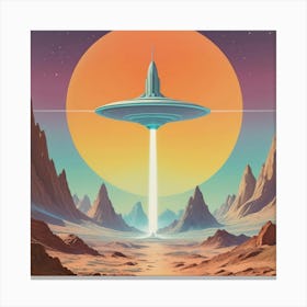 Alien Spaceship vintage retro sci-fi art Canvas Print