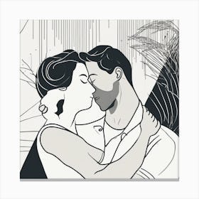 Couple Kissing 1 Canvas Print