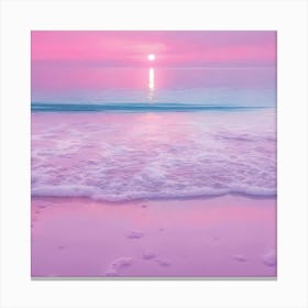 Realistic Sunset On The Beach Canvas Print