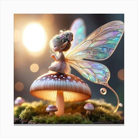 Fairy On A Mushroom 1 Canvas Print