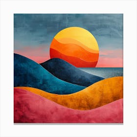 Sunset In The Mountains, vector illustration, abstract art, abstract painting  city wall art, colorful wall art, home decor, minimal art, modern wall art, wall art, wall decoration, wall print colourful wall art, decor wall art, digital art, digital art download, interior wall art, downloadable art, eclectic wall, fantasy wall art, home decoration, home decor wall, printable art, printable wall art, wall art prints, artistic expression, contemporary, modern art print, Canvas Print
