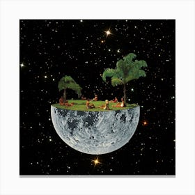 Floating Moon Square Canvas Print