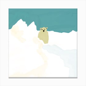 Polar Bear in the Snow Canvas Print