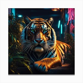 Neon Tiger Canvas Print