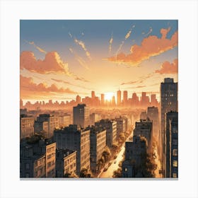 Sunset Cityscape Canvas Print