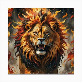 Firey Leo Lion Canvas Print