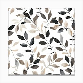 Black And White Leaves Canvas Print