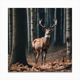 Deer In The Forest 30 Canvas Print