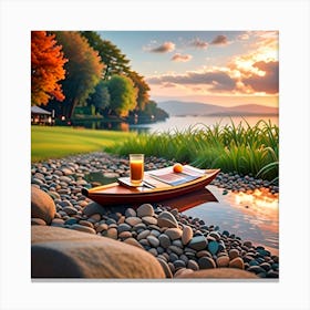 Sunset On The Lake Canvas Print