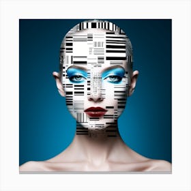 Woman With Cyborg Face Canvas Print