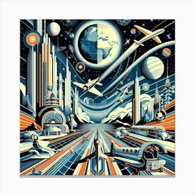 Space Travel Poster Canvas Print