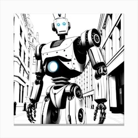 Robot In The City 18 Canvas Print