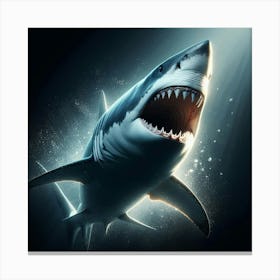 Shark In The Dark Canvas Print