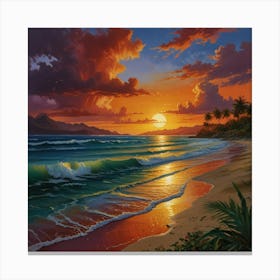 Sunset On The Beach 6 Canvas Print