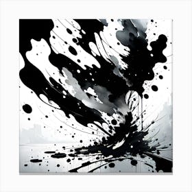 Black And White Abstract Painting 1 Canvas Print