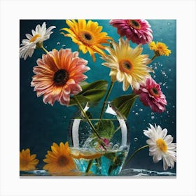 Flowers In Water 7 Canvas Print