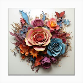 Paper Flower Art Canvas Print