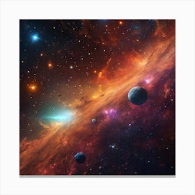 Shining Stars and Galaxy in Space Canvas Print