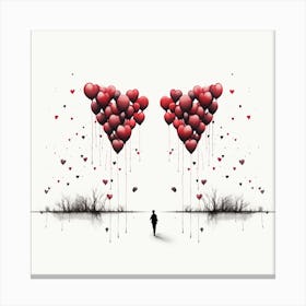 Minimalist Valentines Day Graphic Canvas Print