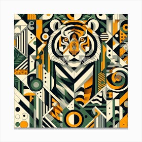 Geometric Art Tigers in the jungle 2 Canvas Print