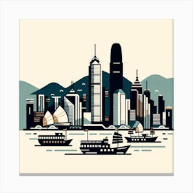 Hong Kong City Skyline Canvas Print