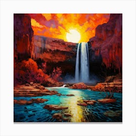 Sunset At The Falls 1 Canvas Print