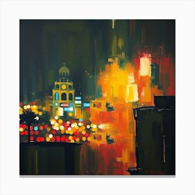 City Lights At Night Canvas Print