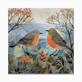 Bird In Nature Robin 10 Canvas Print