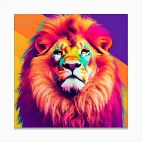 Retro Lion Canvas Print