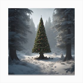 Christmas Tree In The Forest 117 Canvas Print
