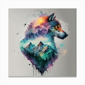 Wolf In The Mountains 1 Canvas Print