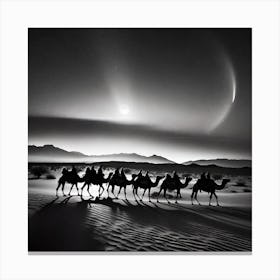 Camels In The Desert 13 Canvas Print