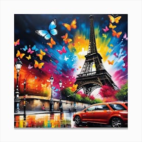 Paris With Butterflies 6 Canvas Print