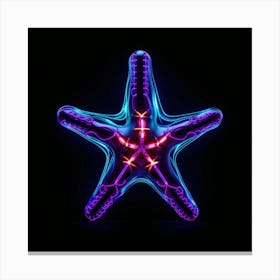 Neon Starfish Leinwandbild