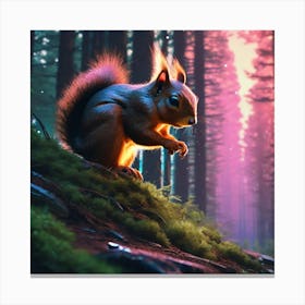 Squirrel In The Forest 306 Canvas Print