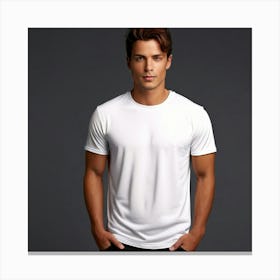 Mock Up Cotton Casual Wearable Printed Graphic Plain Fitted Loose Crewneck V Neck Sleeve (10) Canvas Print