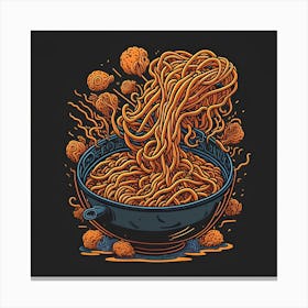 Spaghetti In A Bowl Canvas Print