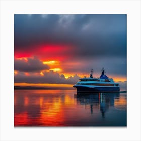 Sunset On A Cruise Ship 11 Canvas Print