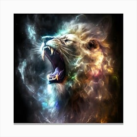 Lion Roaring Canvas Print