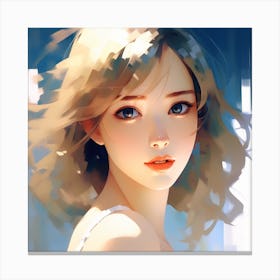 Girl With Blue Eyes Canvas Print