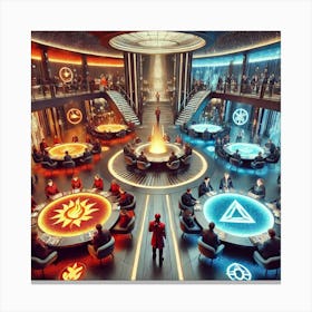 A Sci Fi Themed Restaurant Hosting Faction Nights Canvas Print