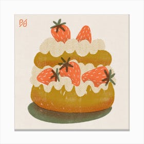 Strawberry Shortcake Square Canvas Print