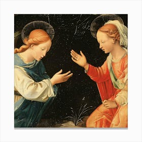 Adoration Of The Virgin Canvas Print