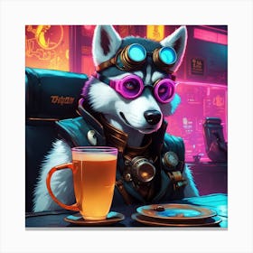 Steampunk Husky Canvas Print