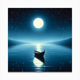 Moonlight In The Water Canvas Print