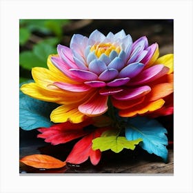 Colorful Lotus Flower Canvas Print