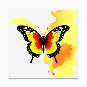 Butterfly On Black Background 2 Canvas Print