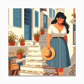 Greece woman Canvas Print