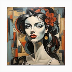 Lady painting Canvas Print