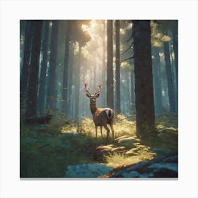 Deer In The Forest 185 Canvas Print